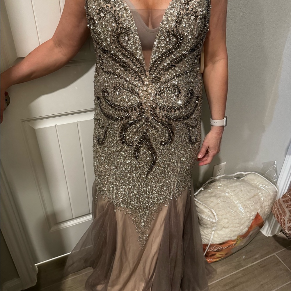 Elegant Beaded Evening Gown